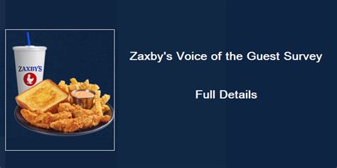 Zaxbys Voice of the Guest Survey